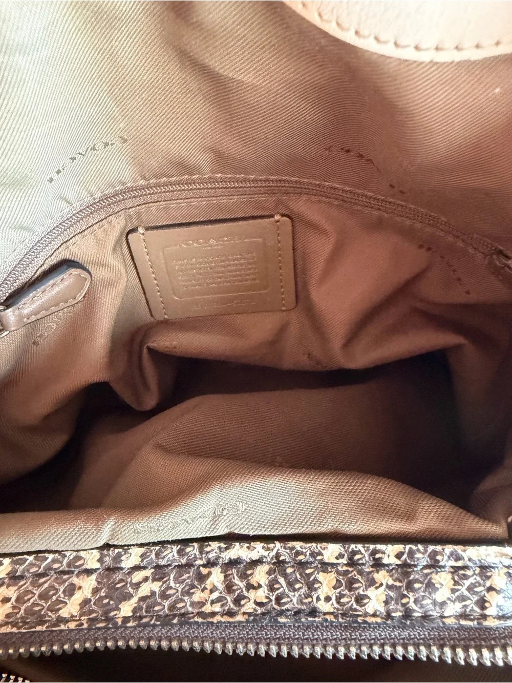 Coach Edie 31 Pebble Leather Shoulder Bag Style 57670 Beige